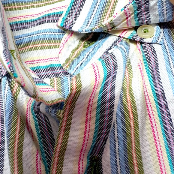 Alan Flusser Long Sleeve Striped Button Down Collar Pocket XL - Picture 3 of 5